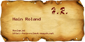 Hain Roland névjegykártya